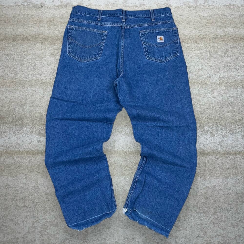 Vintage Y2K Carhartt Jeans 38x32 Baggy Wide Leg Fit Medium Wash Denim